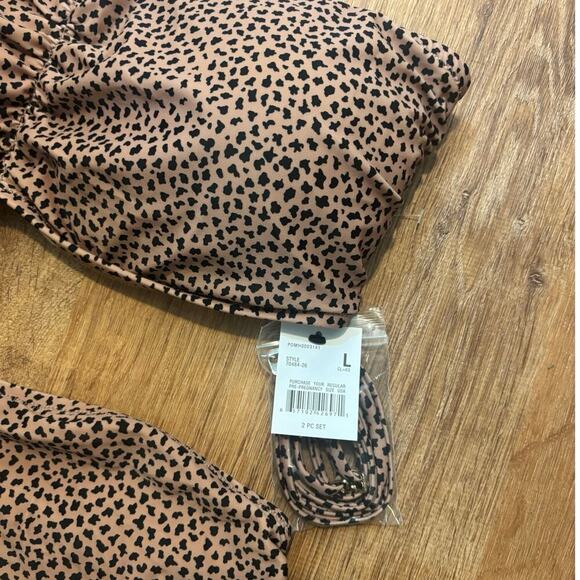NWT A Pea In The Pod Maternity Cheetah Convertible Two Piece Swimsuit Size L - Picture 2 of 7